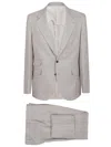 Brunello Cucinelli Tailored Linen Blend Suit With Notch Lapels In Grey