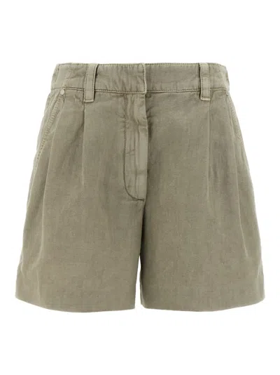 BRUNELLO CUCINELLI BRUNELLO CUCINELLI TAILORED LINEN-COTTON BLEND SHORTS