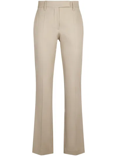 Brunello Cucinelli Tailored Mid-rise Trousers With Flared Legs In Green