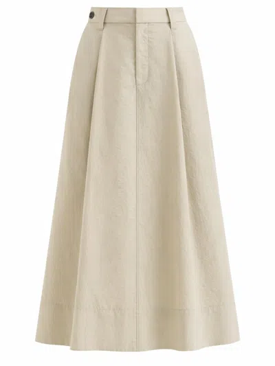 Brunello Cucinelli Tailored Mini Cotton Poplin Skirt In Neutral