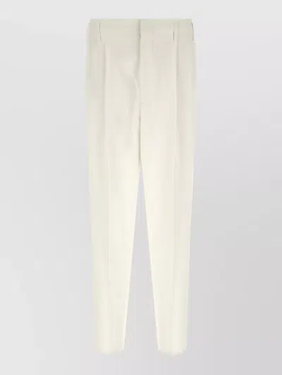 Brunello Cucinelli Tailored Pants Belt Loops Pleats Tapered Leg In Multi