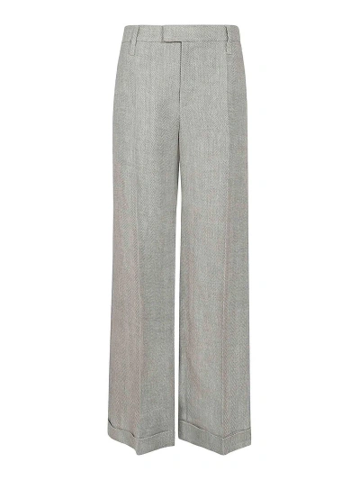 Brunello Cucinelli Concealed-fastening Tailored Trousers In Beige