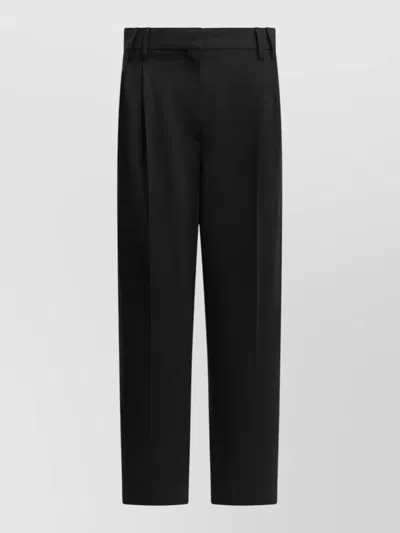 Brunello Cucinelli Tailored Pleated Pants Belt Loops Pockets In Blue