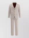 Brunello Cucinelli Tailored Silk Suit With Belt Loops In Neutrals