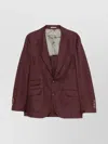 Brunello Cucinelli Tailored Single-breasted Jacket Lapel In Burgundy