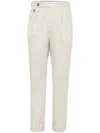 Brunello Cucinelli Gabardine Tailor Fit Trousers In White