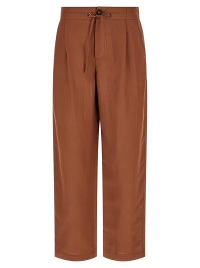 Brunello Cucinelli 'tailored Track' Pants In Brown