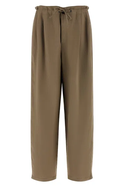 Brunello Cucinelli Twill Straight-leg Trousers In Brown