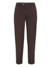 Brunello Cucinelli Gabardine Garment Dyed Trousers In Brown