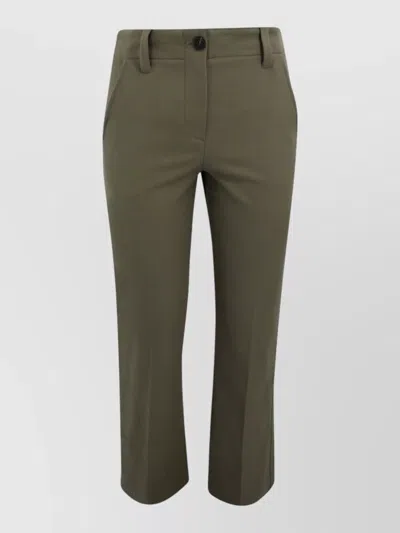 Brunello Cucinelli Tailored Trousers Belt Loops Front Crease In Green