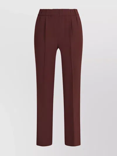 Brunello Cucinelli Tailored Trousers Modern Elasticized Waistband In Brown