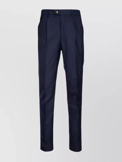 Brunello Cucinelli Tailored Trousers Pleated Front In Blue