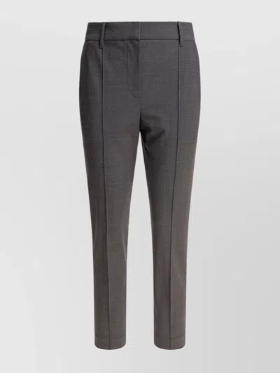Brunello Cucinelli Tailored Trousers With Back Pockets And Belt Loops In Grey