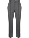 Brunello Cucinelli Pleated Cropped Trousers In Grey
