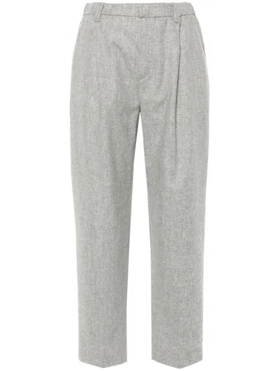 BRUNELLO CUCINELLI BRUNELLO CUCINELLI TAILORED TROUSERS WITH WOOL-CASHMERE BLEND AND PLEATS