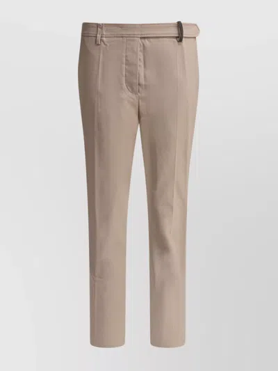 Brunello Cucinelli Tailored Trousers With Pockets And Loops In Neutral