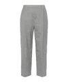 Brunello Cucinelli Tailored Virgin Wool-blend Cropped Trousers In Gray