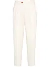 Brunello Cucinelli Tailored White Trousers With Concealed Fastening In Neutral