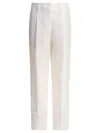 Brunello Cucinelli Tailored White Trousers With Subtle Pleats In White