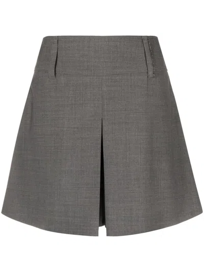 Brunello Cucinelli Tailored Wide-leg Shorts In Grey