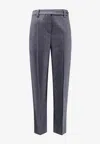 Brunello Cucinelli Wool Trousers In Gray