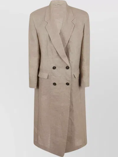 Brunello Cucinelli Tailored Wool Coat With Sophisticated Design In Burgundy