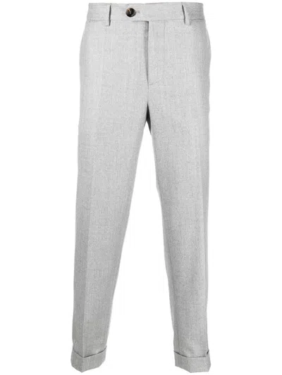 Brunello Cucinelli Tailored Wool Trousers In Grey