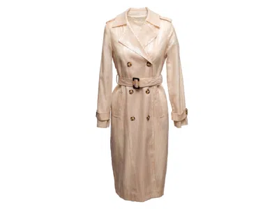 Pre-owned Brunello Cucinelli Tan  Long Sequined Trench Coat Size Us S In Brown