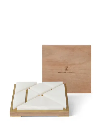 Brunello Cucinelli Tangram Set (23,5cm X 23,5cm) In Brown