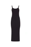 Brunello Cucinelli Black Sleeveless Dress With Monil Detail On The Shoulder Straps In Black