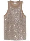 Brunello Cucinelli Stretch Jersey Tank Top In Brown