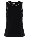 Brunello Cucinelli Monile Sleeveless Crew Neck Tank Top