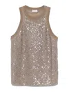Brunello Cucinelli Stretch Jersey Tank Top In Silver
