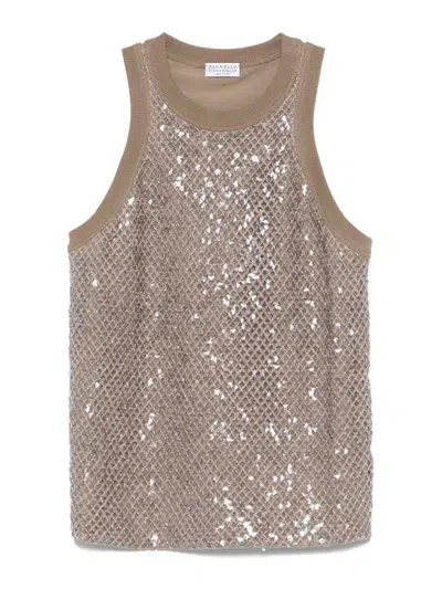 BRUNELLO CUCINELLI TOP - PLATA