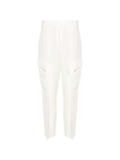 Brunello Cucinelli Tapered Cargo Pants In White