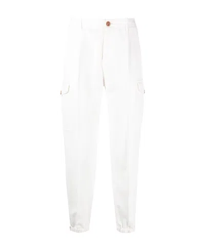 Brunello Cucinelli Tapered Cargo Pants In White