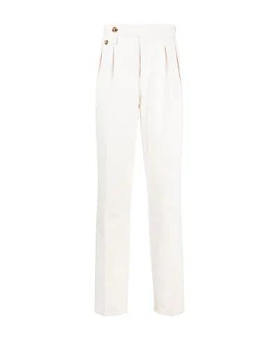 Brunello Cucinelli Tapered Chino Trousers In White