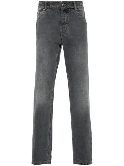 BRUNELLO CUCINELLI TAPERED COTTON JEANS WITH MEDIUM RISE