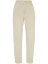 Brunello Cucinelli Garment-dyed Baggy Tapered Jeans In 中性色