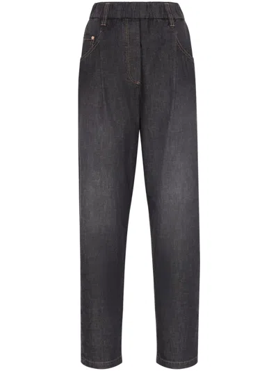 Brunello Cucinelli Tapered Jeans In Black