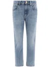 Brunello Cucinelli Logo Patch Straight Leg Jeans For Women In Blue