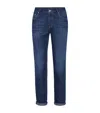 Brunello Cucinelli Light Blue Straight Leg Denim Jeans With Rolled Hem In Black