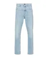 Brunello Cucinelli Stonewashed Cotton Denim Jeans In Blue