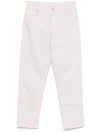 Brunello Cucinelli Logo-patch Five-pocket Tapered Jeans In Neutrals
