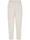 Brunello Cucinelli Leisure Fit Trousers With Pleat In 中性色
