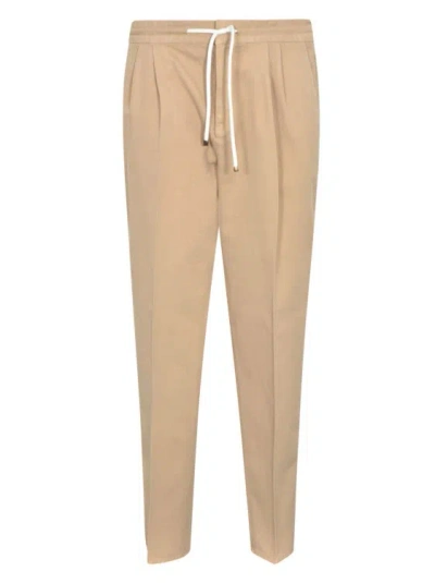 Brunello Cucinelli Drawstring Pleated Tapered-leg Trousers In Neutrals
