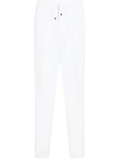 Brunello Cucinelli Tapered-leg Trousers In White