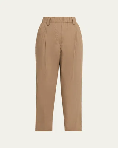 Brunello Cucinelli Tapered Lightweight Poplin Crop Pants