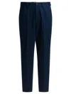 Brunello Cucinelli Slim Fit Trousers With Practical Pockets In Blue