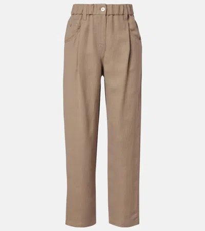 Brunello Cucinelli Tapered Pants In Brown
